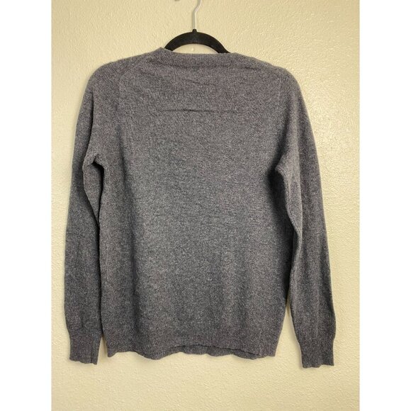 J. Crew cashmere Wool rabbit Hair gray Sweater Gray Women sz Gray French Bulldog - Picture 2 of 9